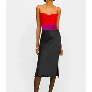 Colorblock Strappy Midi Dress By Express - XS - Red Pink & Black NWOT